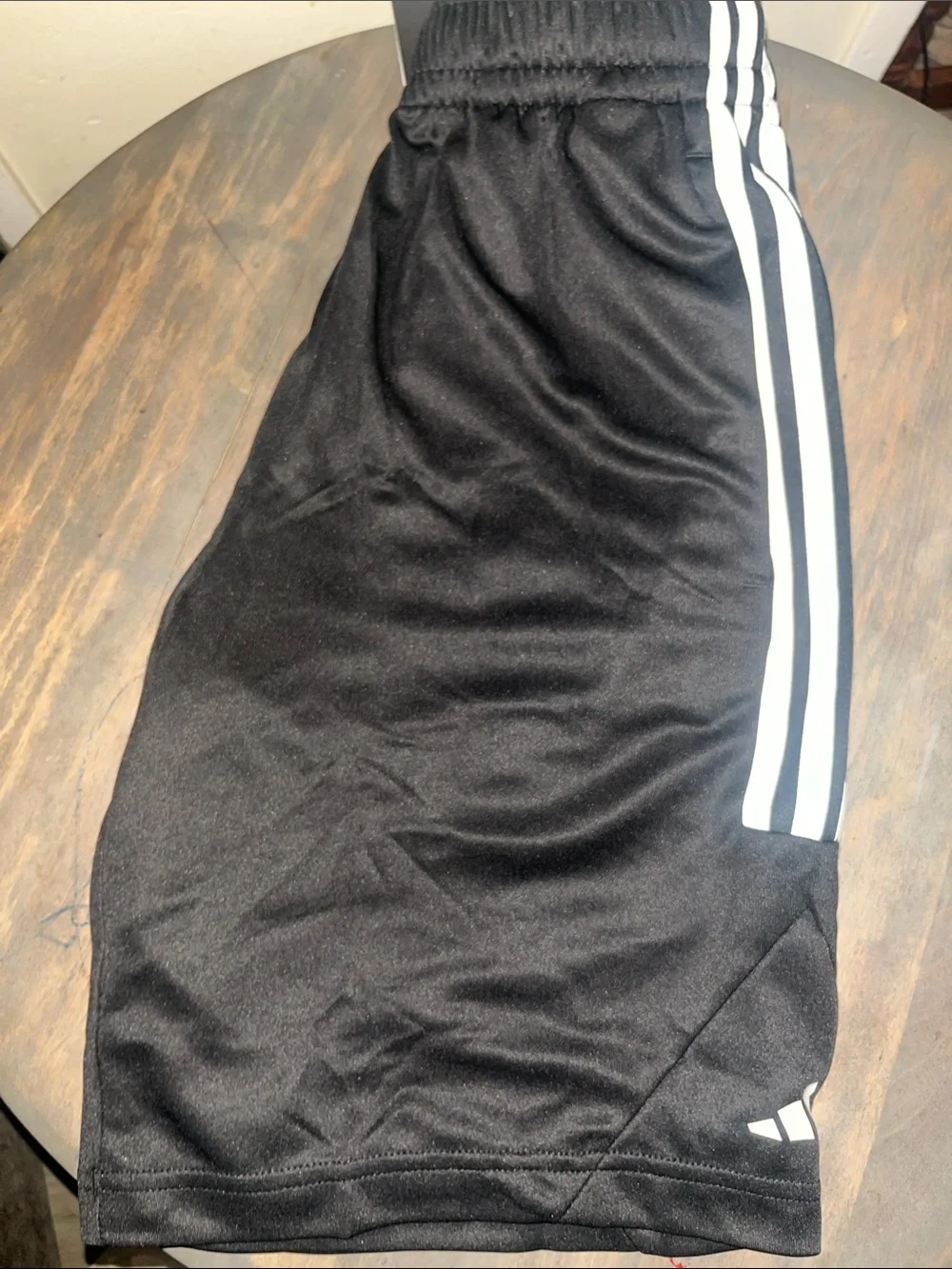 NWT adidas Black Athletic Shorts with White Stripes